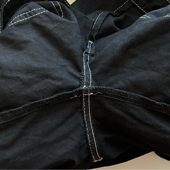 Tripp NYC Lolita Bondage Pants Lace Trim Chains Black White 25 EUC - Picture 7 of 10